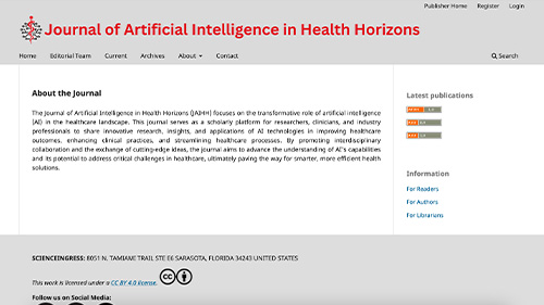 JAIHH journal website