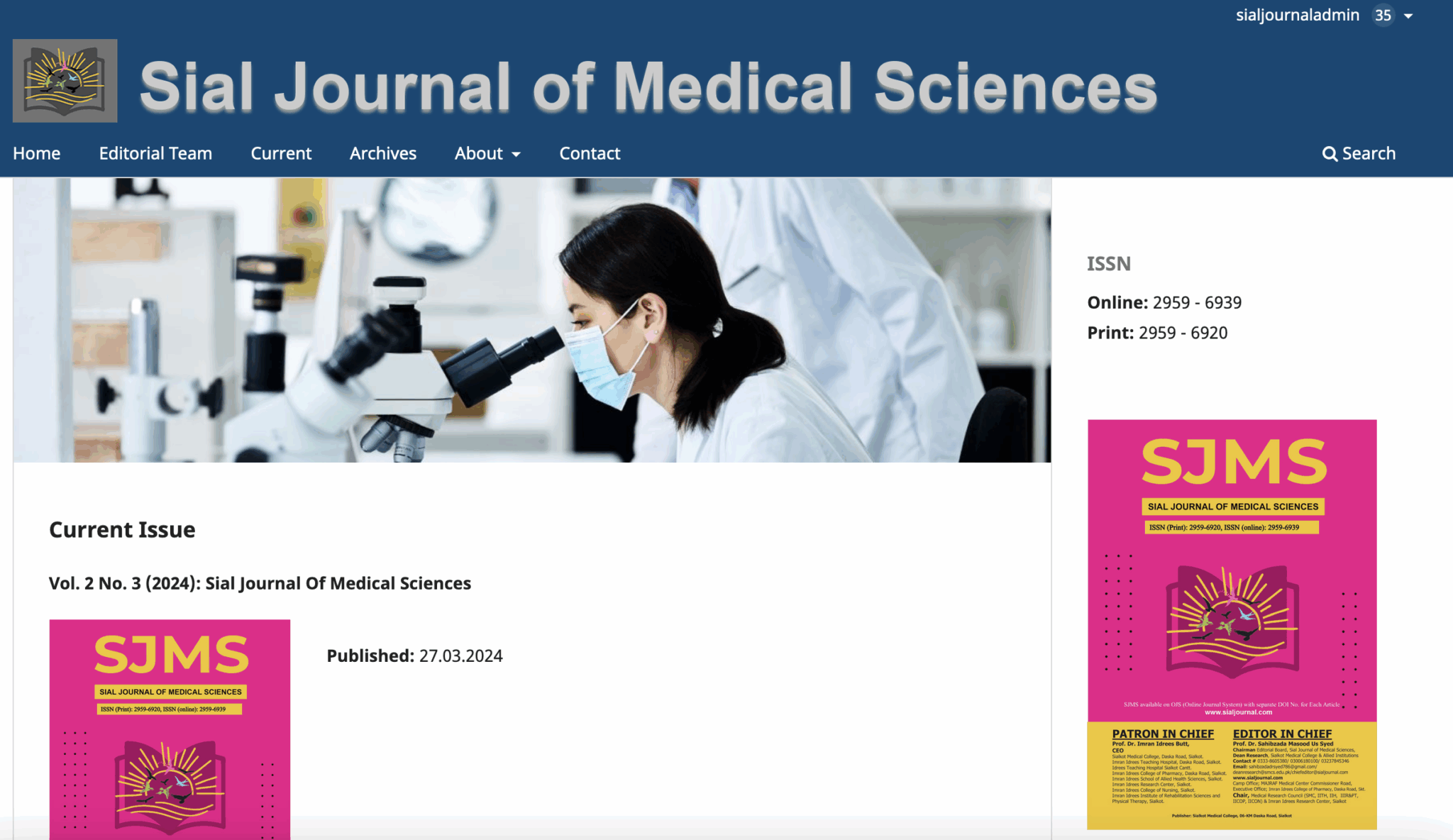 SIAL Journal website